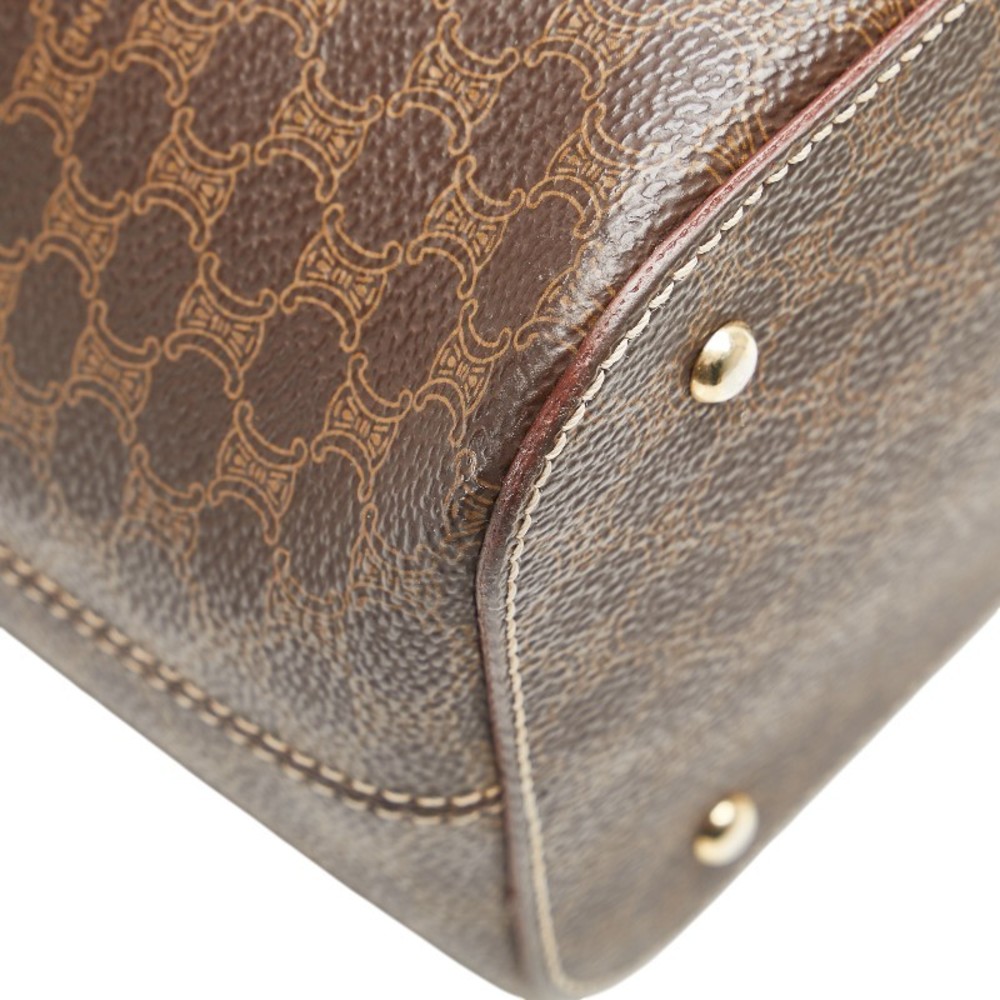 Celine Macadam Handbag Tote Bag Brown Leather s - Picture 8 of 11